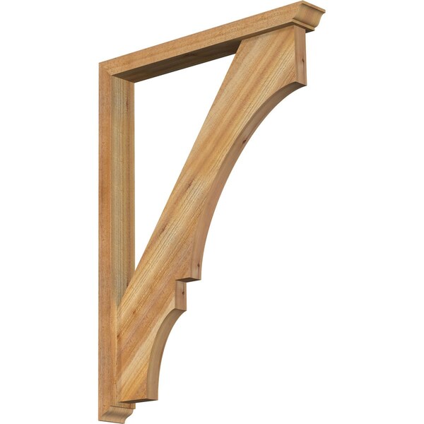 Ekena Millwork Balboa Traditional Rough Sawn Bracket w/ Offset Brace, Western Red Cedar, 4"W x 30"D x 42"H BKT0402X30X42BOA01RWR - main